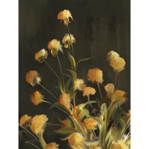 Golden Yarrow Black Modern Wood Framed Art Print by House Fenway