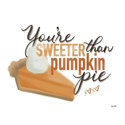 Sweeter Than Pumpkin Pie White Modern Wood Framed Art Print by House Fenway