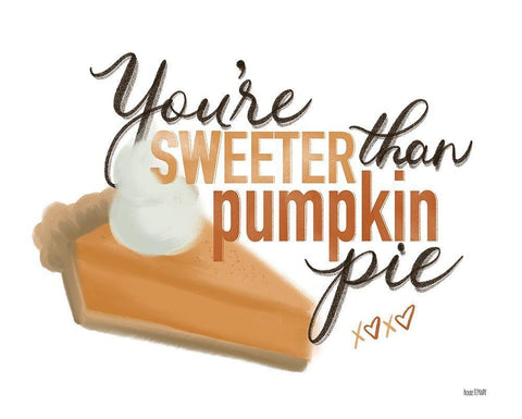 Sweeter Than Pumpkin Pie White Modern Wood Framed Art Print with Double Matting by House Fenway