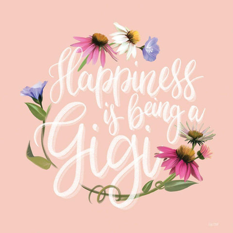 Happiness is being a Gigi   Black Modern Wood Framed Art Print by House Fenway