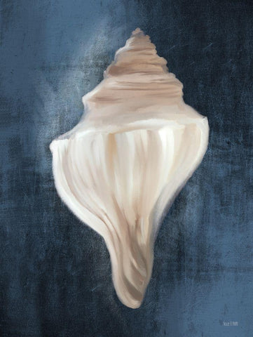 Conch Shell Blues I Black Ornate Wood Framed Art Print with Double Matting by Malkowski, Melissa