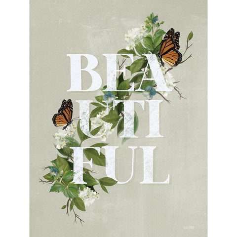 Beautiful Butterflies    White Modern Wood Framed Art Print by House Fenway