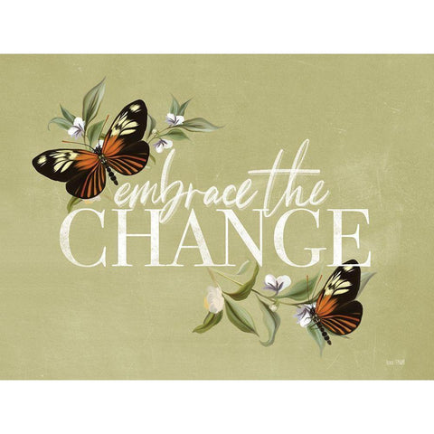 Embrace the Change    White Modern Wood Framed Art Print by House Fenway