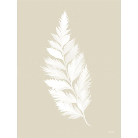 Botanical White Fern    Gold Ornate Wood Framed Art Print with Double Matting by House Fenway