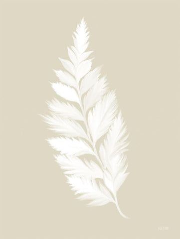 Botanical White Fern    White Modern Wood Framed Art Print with Double Matting by House Fenway