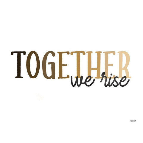 Together We Rise Gold Ornate Wood Framed Art Print with Double Matting by House Fenway