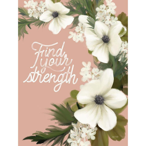 Find Your Strength Gold Ornate Wood Framed Art Print with Double Matting by House Fenway