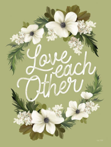 Love Each Other White Modern Wood Framed Art Print with Double Matting by House Fenway