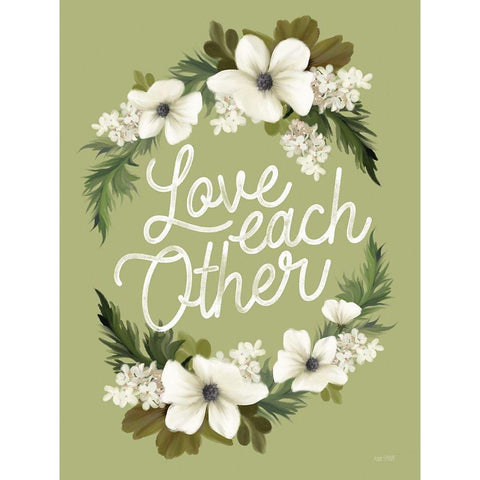 Love Each Other Black Modern Wood Framed Art Print by House Fenway