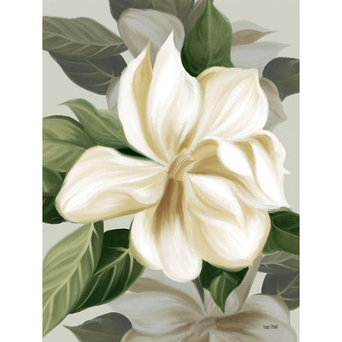 Magnolia Blossoms II Black Modern Wood Framed Art Print by House Fenway
