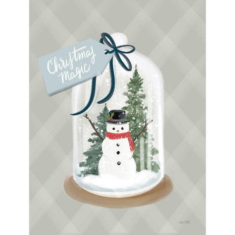 Christmas Magic Snow Globe White Modern Wood Framed Art Print by House Fenway