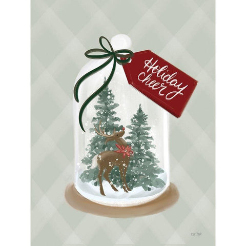 Holiday Cheer Snow Globe White Modern Wood Framed Art Print by House Fenway