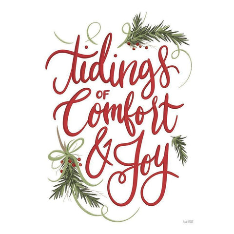 Tidings of Comfort and Joy White Modern Wood Framed Art Print by House Fenway