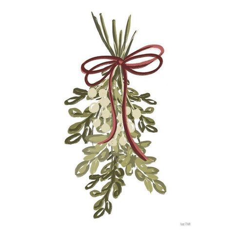 Painterly Mistletoe Gold Ornate Wood Framed Art Print with Double Matting by House Fenway