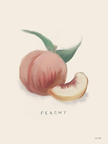 Peachy White Modern Wood Framed Art Print with Double Matting by Malkowski, Melissa