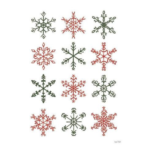 Snowflakes White Modern Wood Framed Art Print by House Fenway