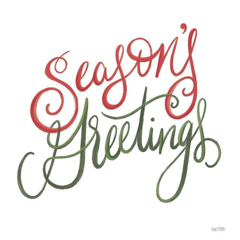 Seasons Greetings White Modern Wood Framed Art Print by House Fenway