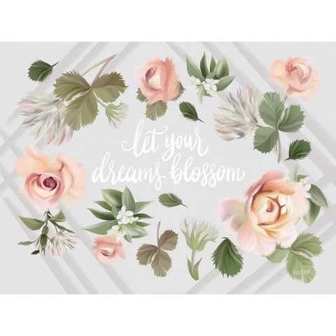 Let Your Dreams Blossom Gold Ornate Wood Framed Art Print with Double Matting by House Fenway