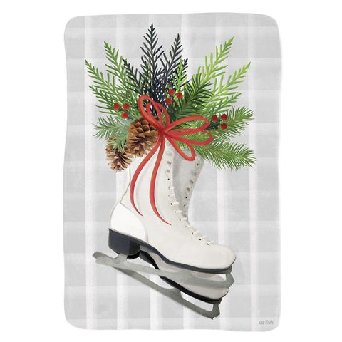 Christmas Skates Black Modern Wood Framed Art Print by House Fenway