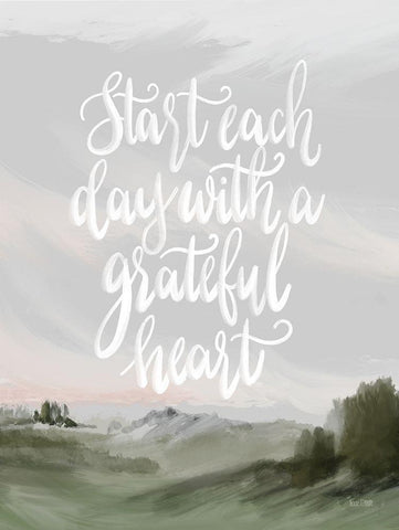 Start Each Day White Modern Wood Framed Art Print with Double Matting by House Fenway