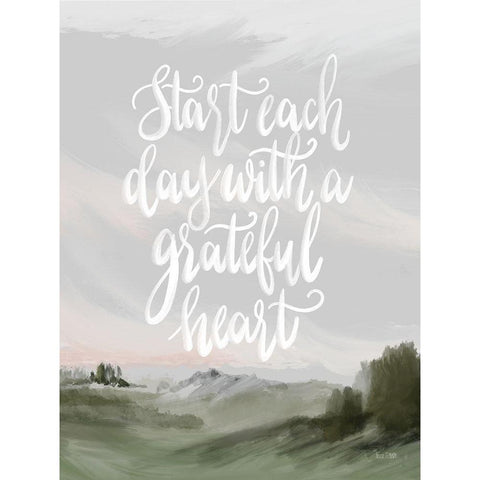 Start Each Day White Modern Wood Framed Art Print by House Fenway