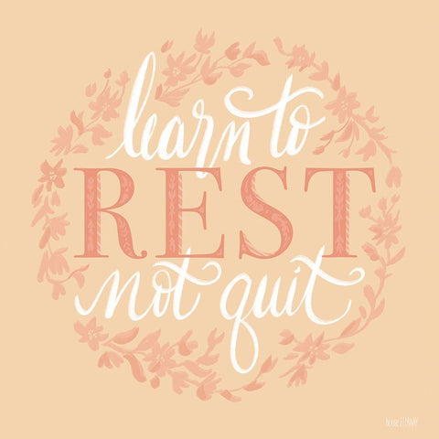 Learn to Rest White Modern Wood Framed Art Print by House Fenway