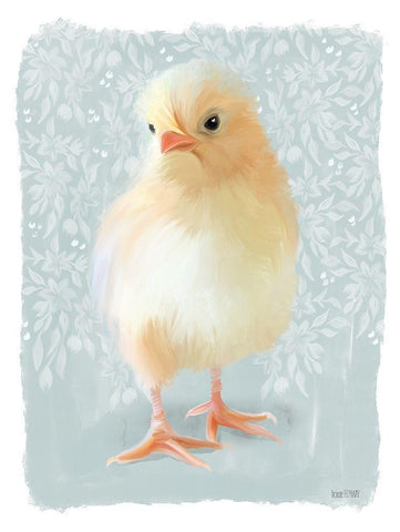 Spring Chick I Black Ornate Wood Framed Art Print with Double Matting by House Fenway