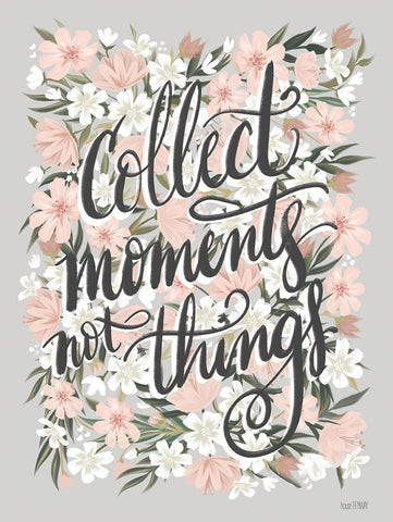 Collect Moments Not Things Black Ornate Wood Framed Art Print with Double Matting by House Fenway