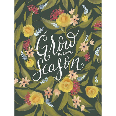 Grow in Every Season Gold Ornate Wood Framed Art Print with Double Matting by House Fenway