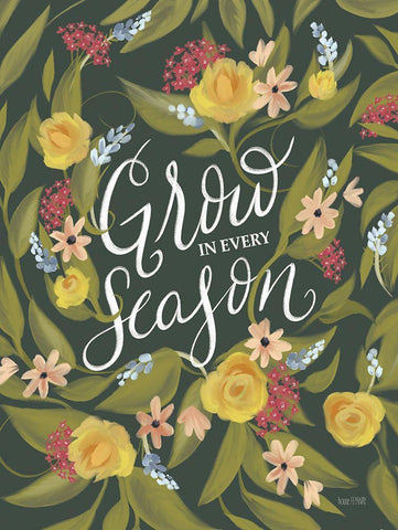 Grow in Every Season Black Ornate Wood Framed Art Print with Double Matting by House Fenway