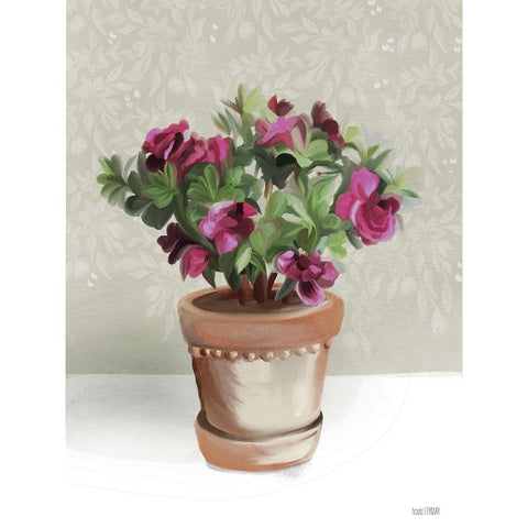 House Begonia Plant White Modern Wood Framed Art Print by House Fenway