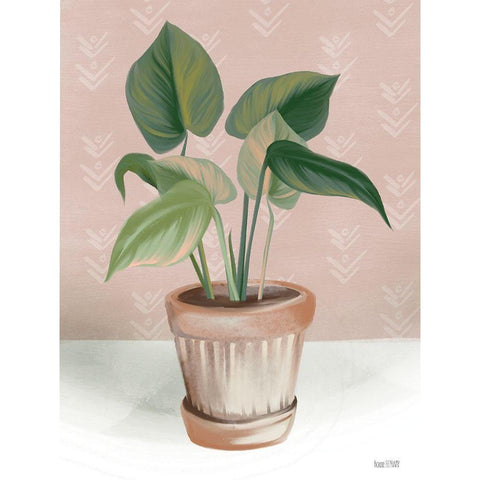 House Prayer Plant Black Modern Wood Framed Art Print by House Fenway