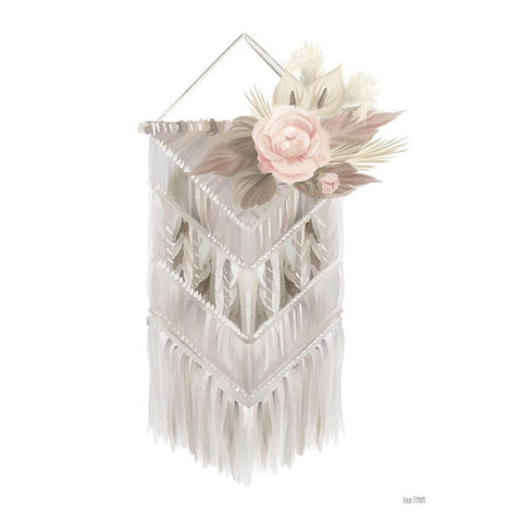 Bohemian Macrame White Modern Wood Framed Art Print by House Fenway