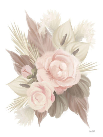 Bohemian Bouquet White Modern Wood Framed Art Print with Double Matting by House Fenway
