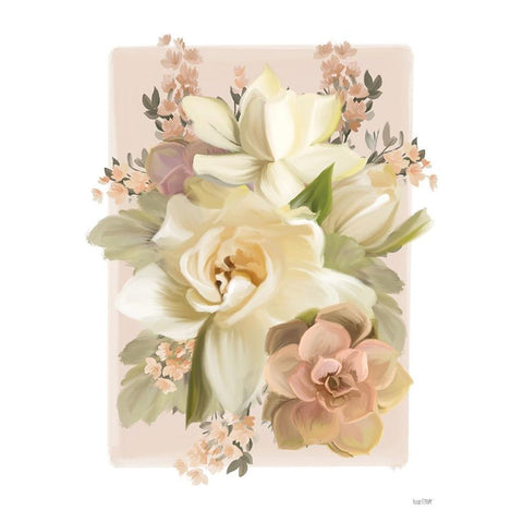 Spring Passion Bouquet Gold Ornate Wood Framed Art Print with Double Matting by House Fenway