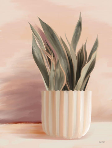 Striped Bohemian Plant II Black Ornate Wood Framed Art Print with Double Matting by House Fenway