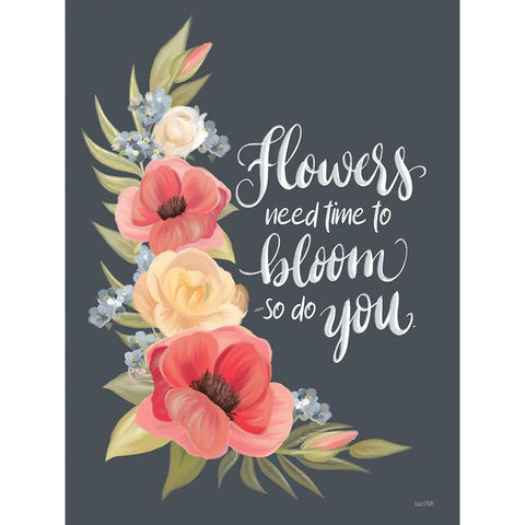 Need Time to Bloom Gold Ornate Wood Framed Art Print with Double Matting by House Fenway