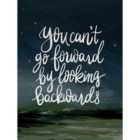 You Cant Go Forward Gold Ornate Wood Framed Art Print with Double Matting by House Fenway