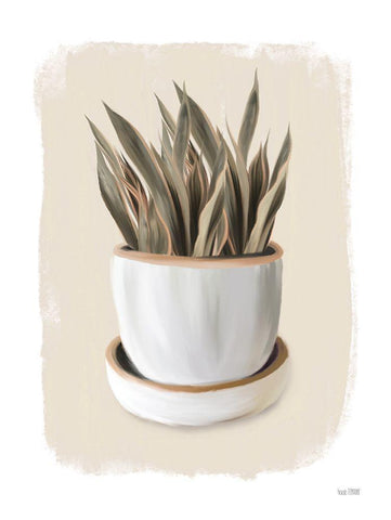 House Plant I White Modern Wood Framed Art Print with Double Matting by House Fenway