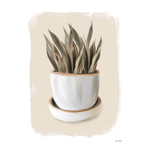 House Plant I White Modern Wood Framed Art Print by House Fenway
