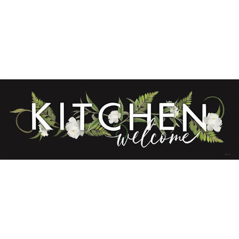 Kitchen Welcome White Modern Wood Framed Art Print by House Fenway