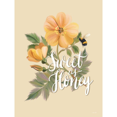 Sweet as Honey    White Modern Wood Framed Art Print by House Fenway