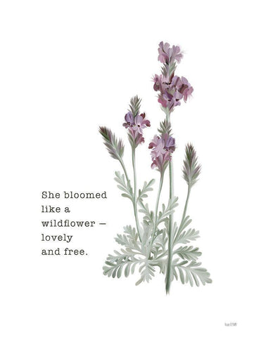 Lovely and Free    White Modern Wood Framed Art Print with Double Matting by House Fenway