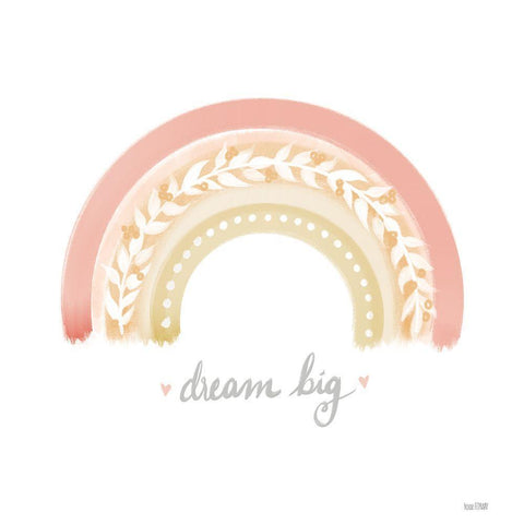 Dream Big Rainbow   White Modern Wood Framed Art Print by House Fenway