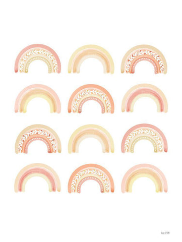 Follow Your Dreams Rainbows    White Modern Wood Framed Art Print with Double Matting by House Fenway