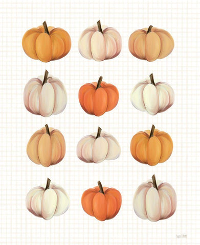 Lots of Pumpkins White Modern Wood Framed Art Print with Double Matting by House Fenway