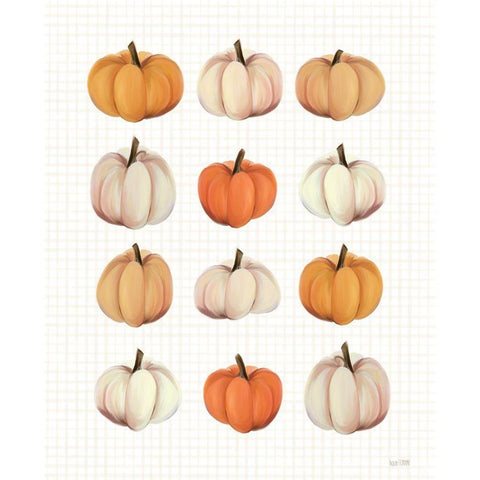 Lots of Pumpkins White Modern Wood Framed Art Print by House Fenway
