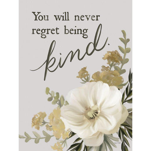 You Will Never Regret Being Kind Black Modern Wood Framed Art Print with Double Matting by House Fenway