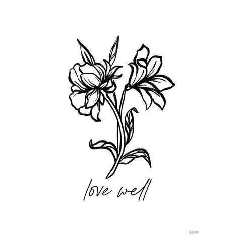 Love Well Black Modern Wood Framed Art Print by House Fenway