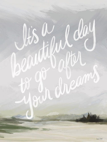 Its a Beautiful Day White Modern Wood Framed Art Print with Double Matting by House Fenway